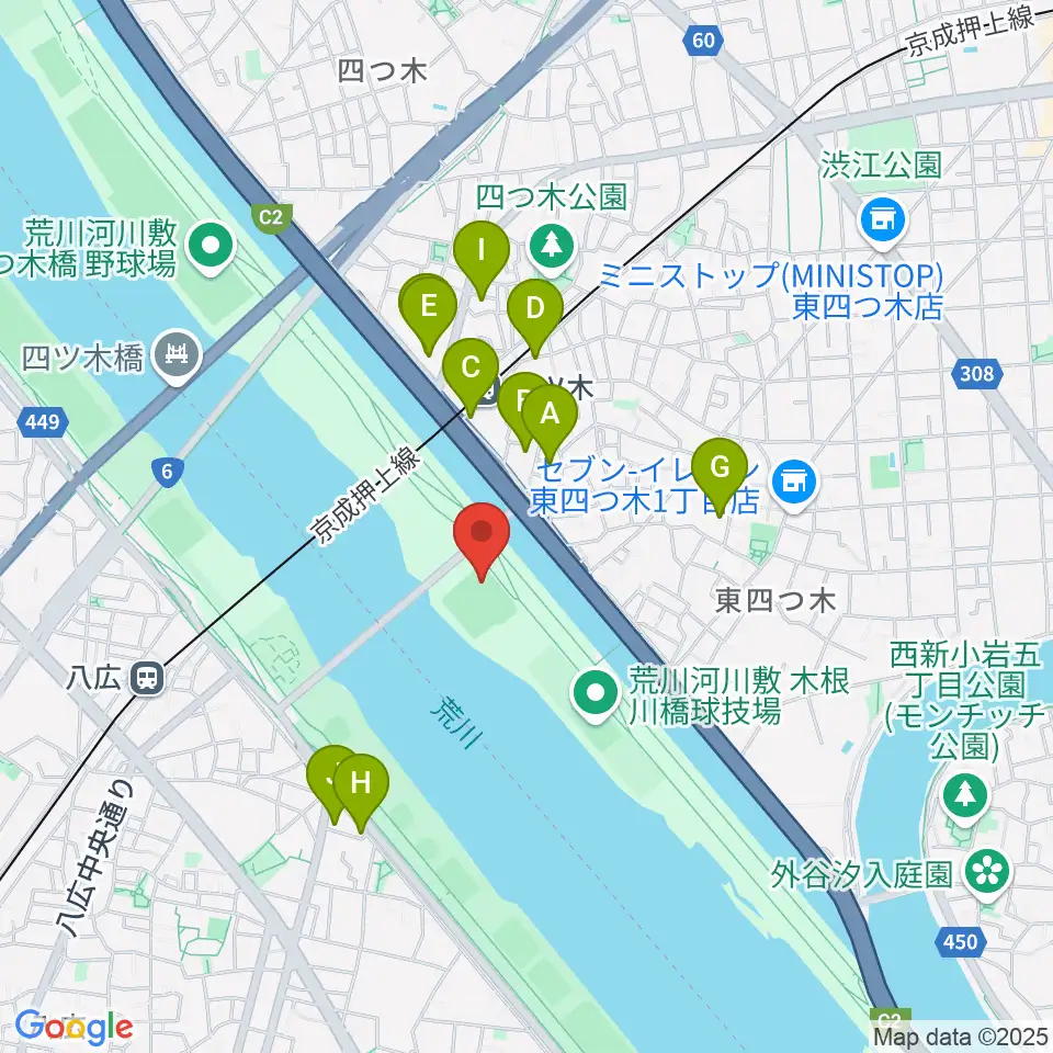 木根川橋野球場周辺のホテル一覧地図