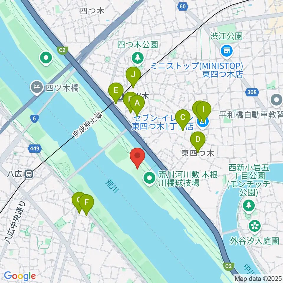 木根川橋少年野球場周辺のホテル一覧地図