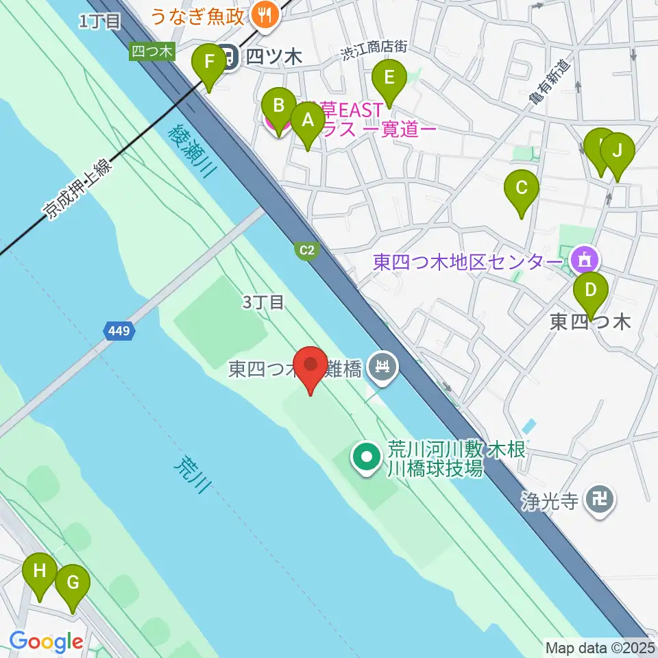 木根川橋少年野球場周辺のホテル一覧地図