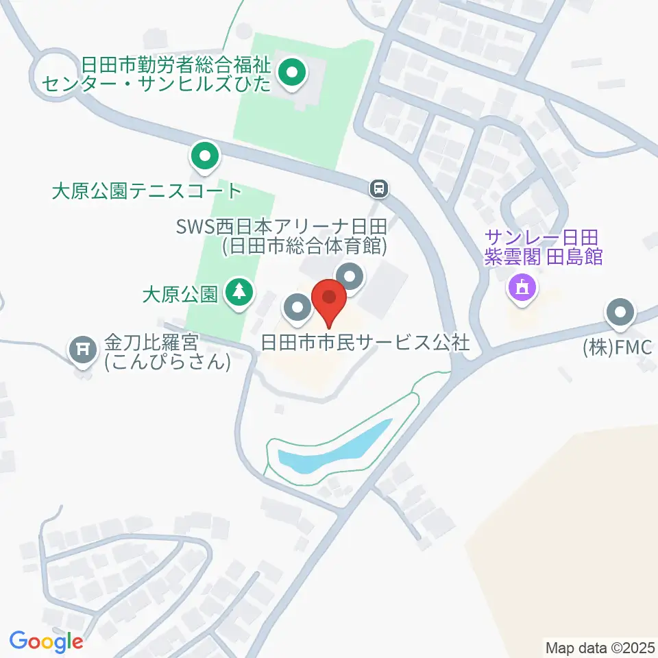 SWS西日本アリーナ日田周辺のホテル一覧地図