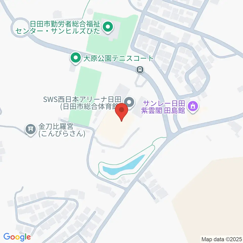SWS西日本アリーナ日田周辺のホテル一覧地図