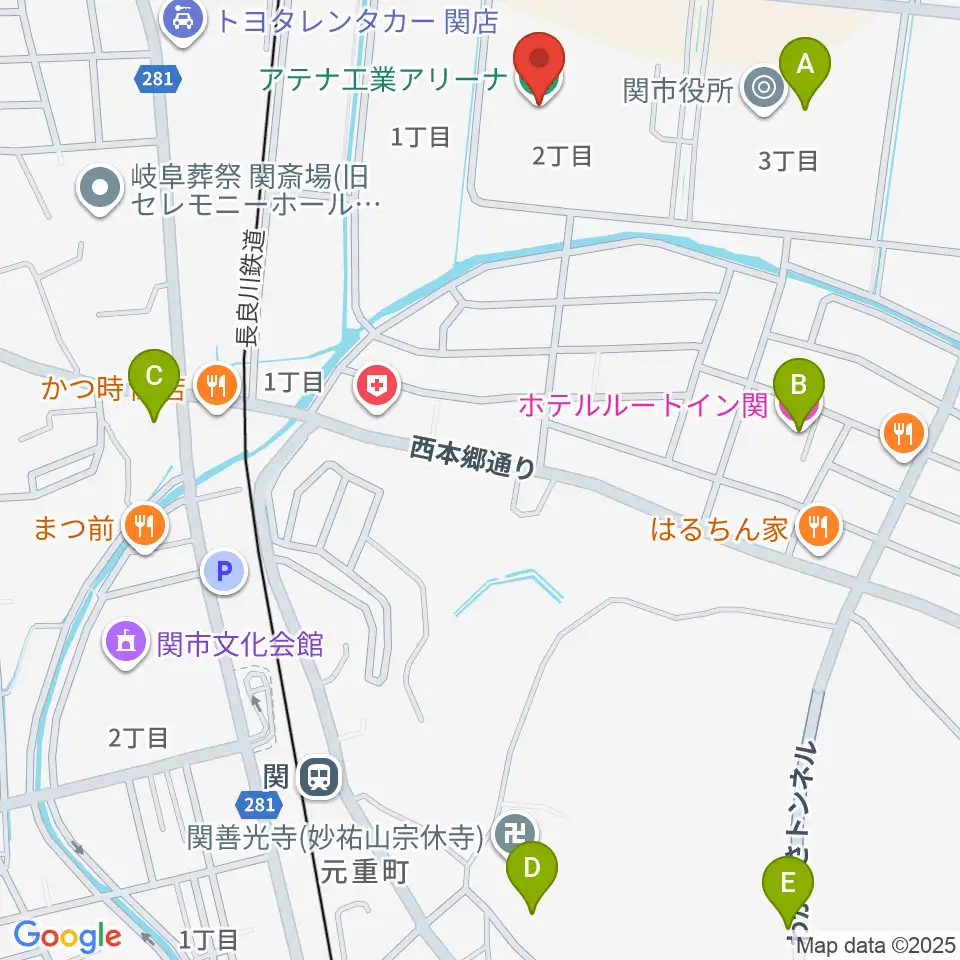 アテナ工業アリーナ周辺のホテル一覧地図