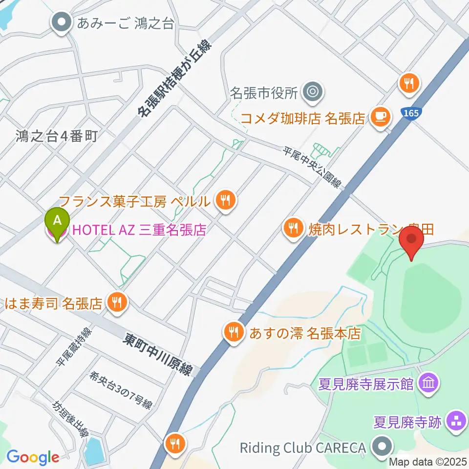 メイハンスタジアム周辺のホテル一覧地図