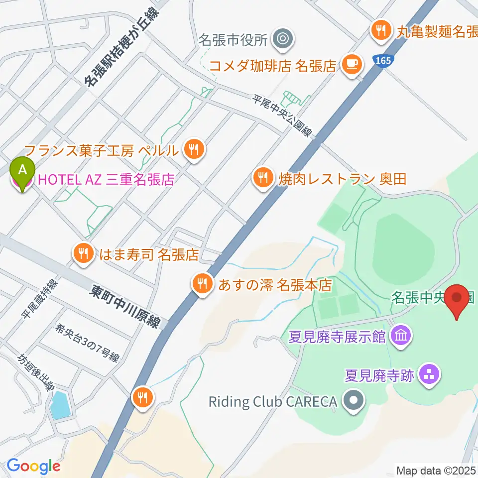 メイハンフィールド周辺のホテル一覧地図