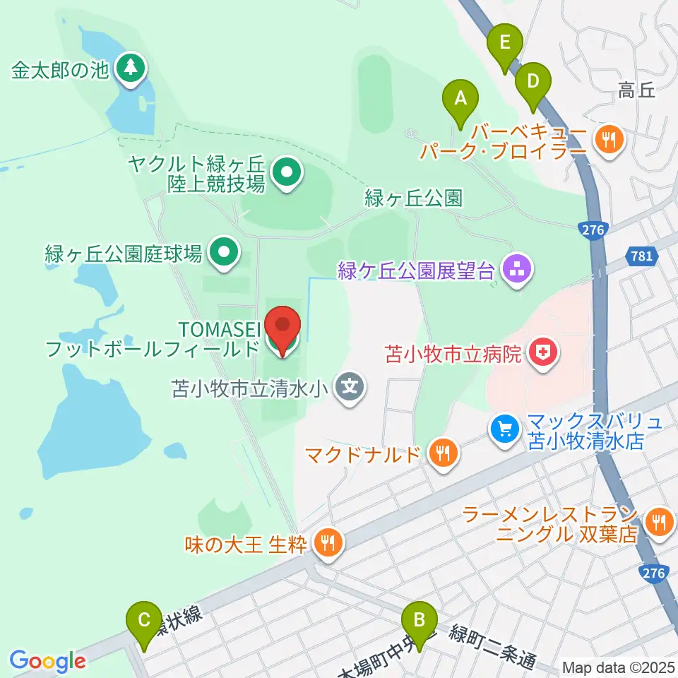 TOMASEIフットボールフィールド周辺のホテル一覧地図