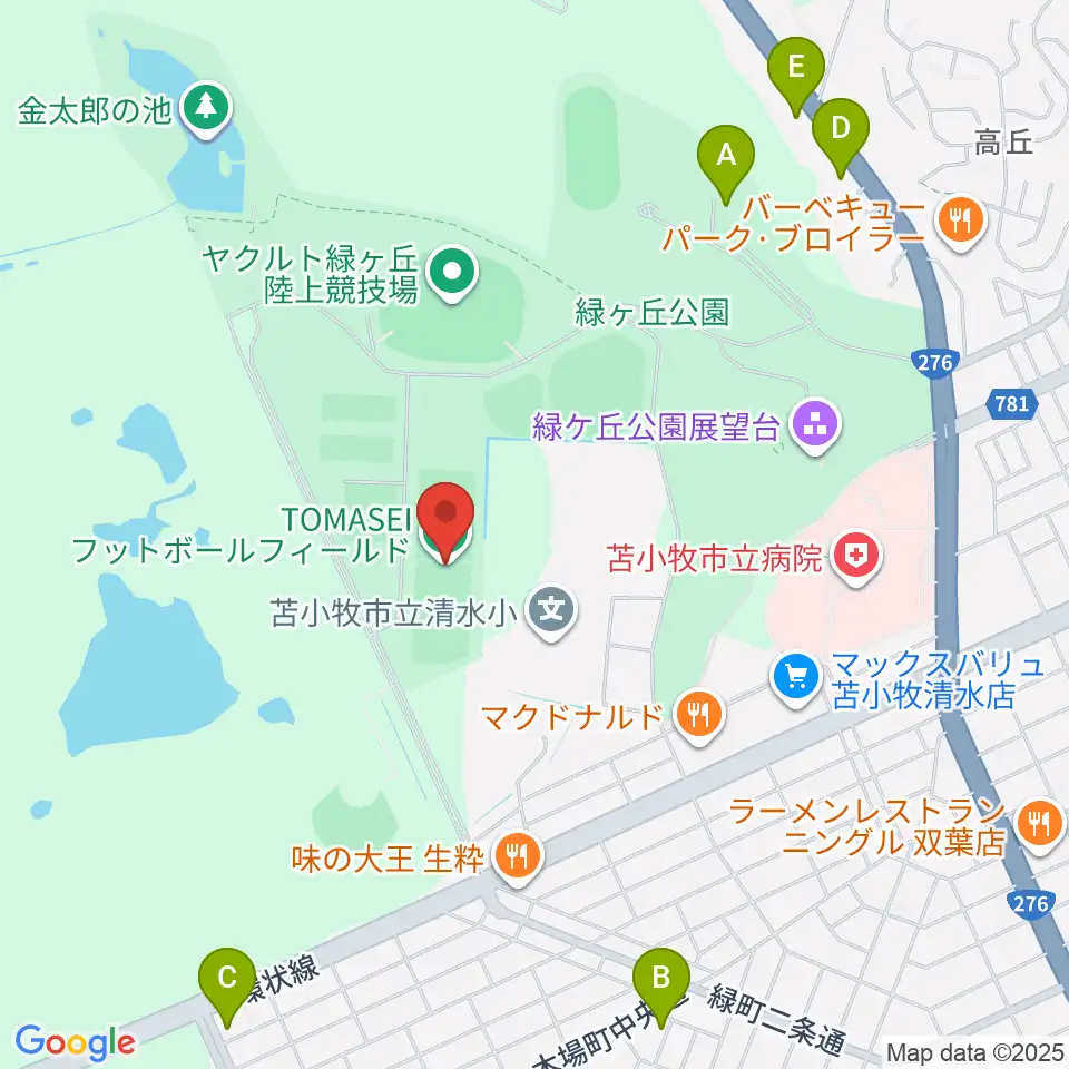 TOMASEIフットボールフィールド周辺のホテル一覧地図