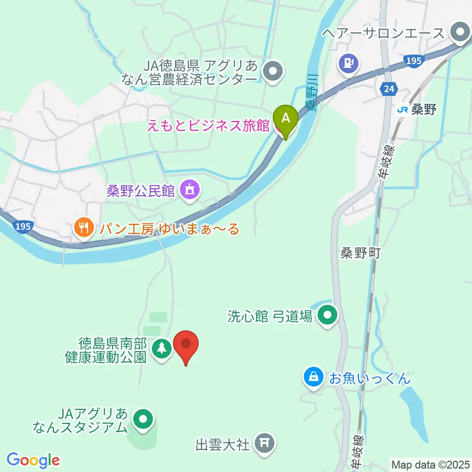 JAアグリあなん陸上競技場周辺のホテル一覧地図