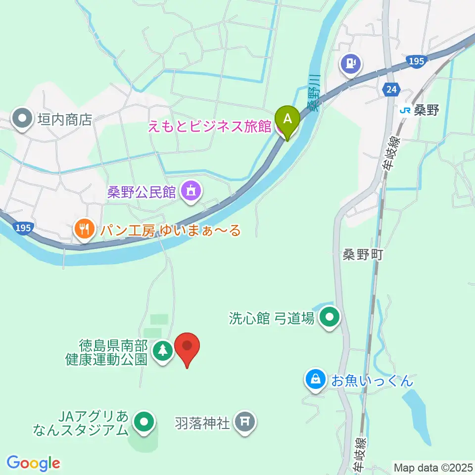 JAアグリあなん陸上競技場周辺のホテル一覧地図