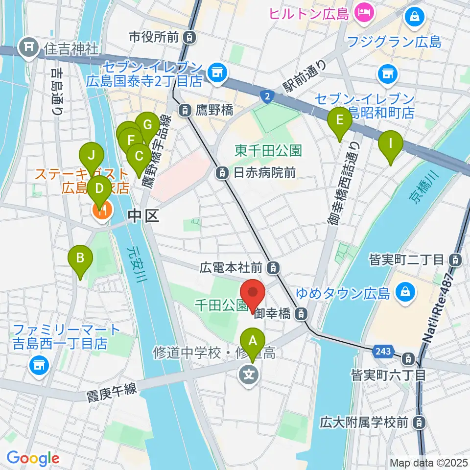 コジマホールディングス中区スポーツセンター周辺のホテル一覧地図