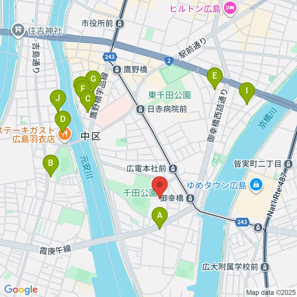 コジマホールディングス中区スポーツセンター周辺のホテル一覧地図