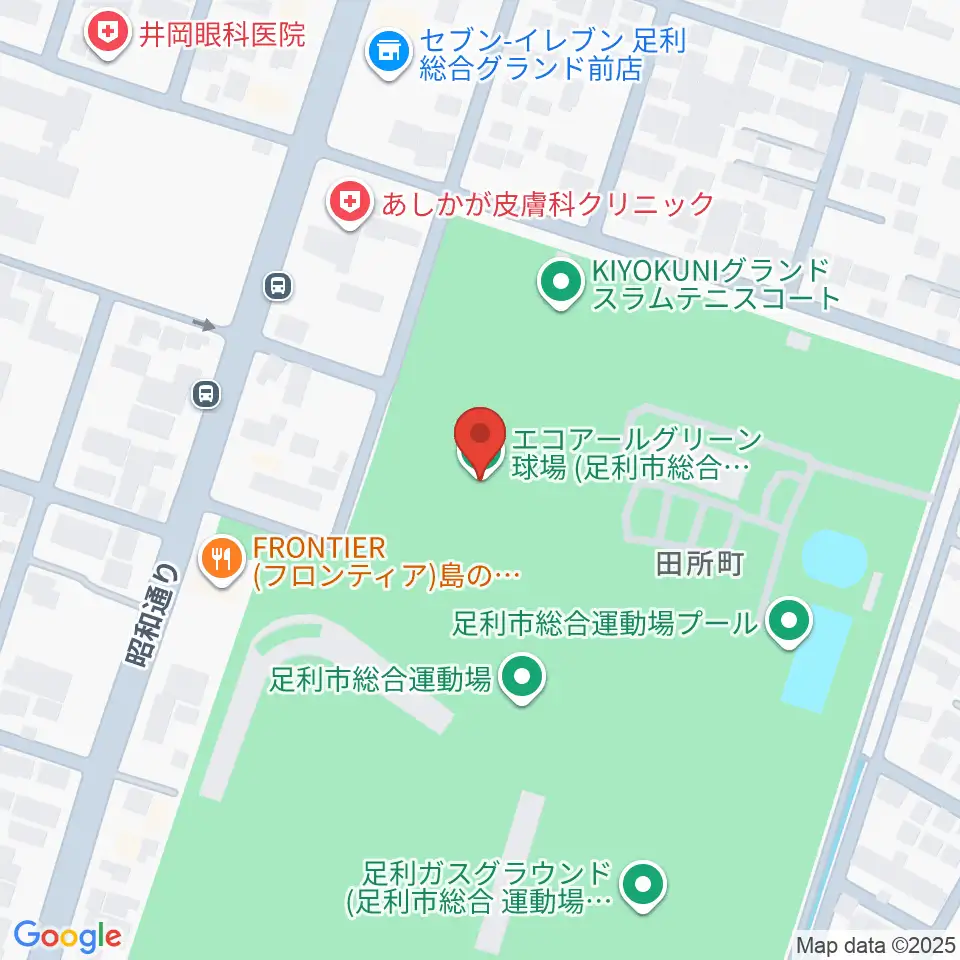 エコアールグリーン球場周辺のホテル一覧地図