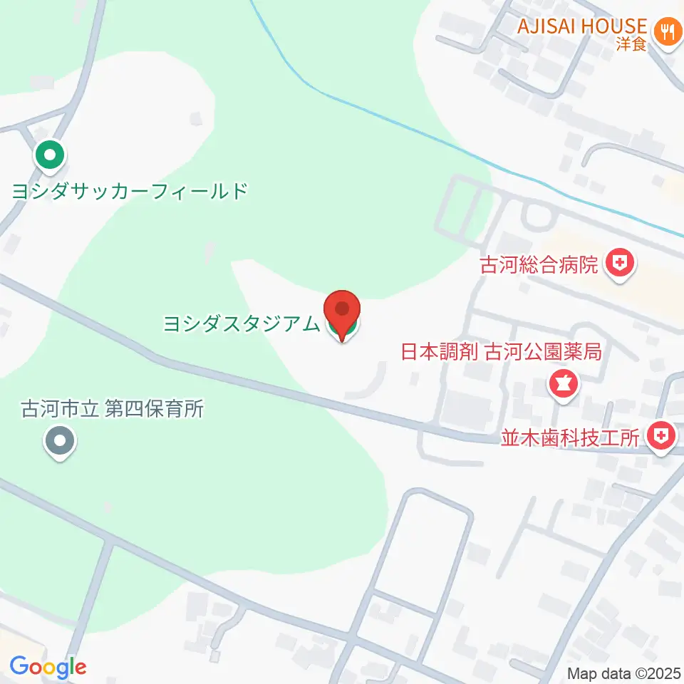 ヨシダスタジアム周辺のホテル一覧地図