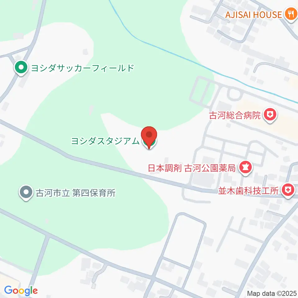 ヨシダスタジアム周辺のホテル一覧地図