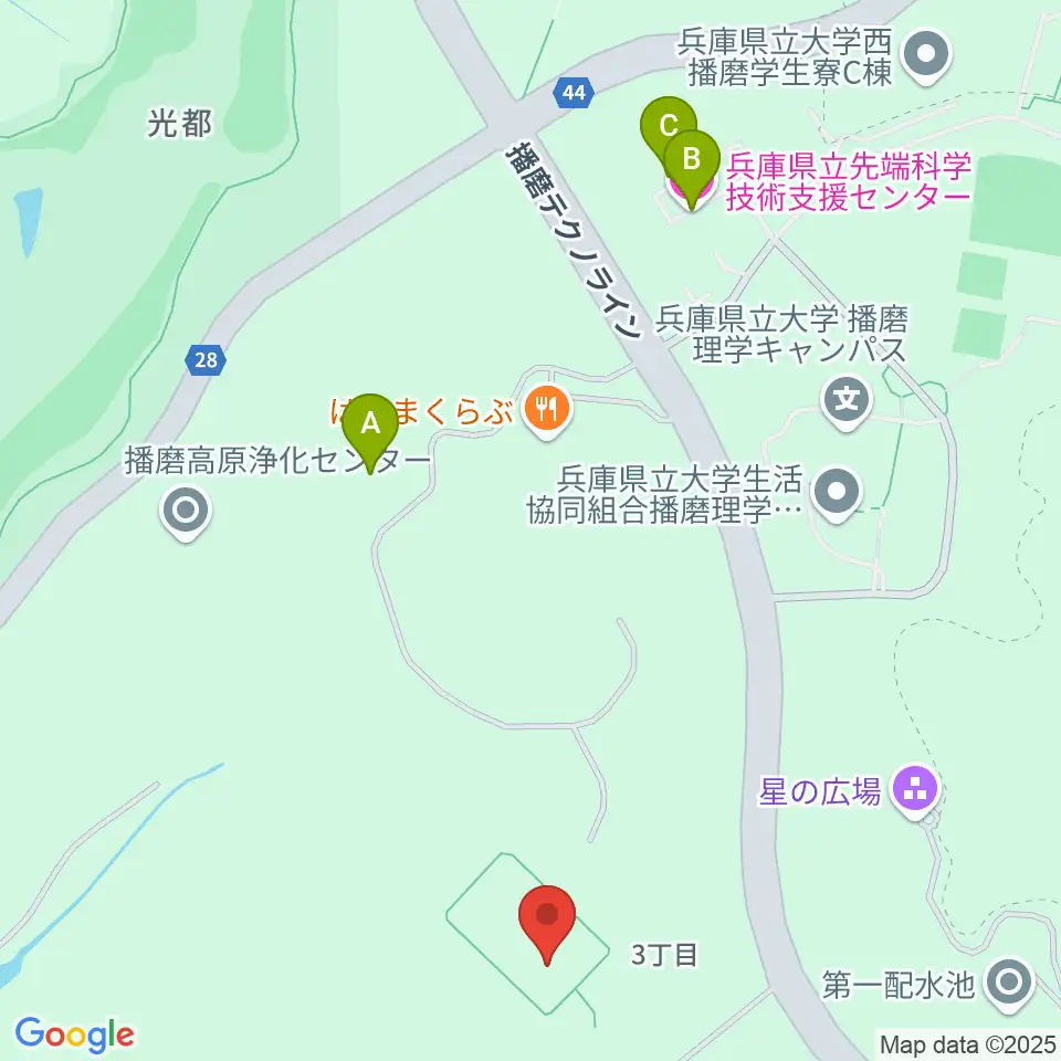 ダイセル播磨光都サッカー場周辺のホテル一覧地図