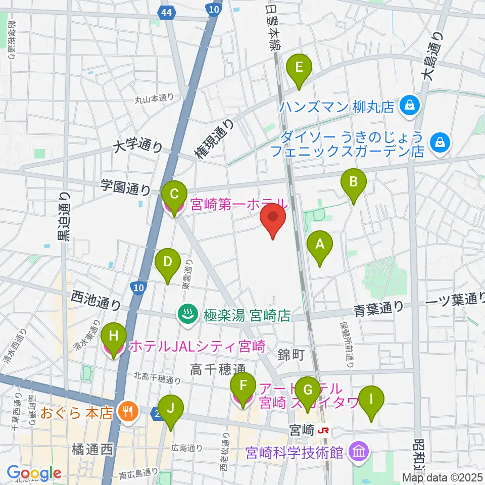 パーソルアクアパーク宮崎周辺のホテル一覧地図