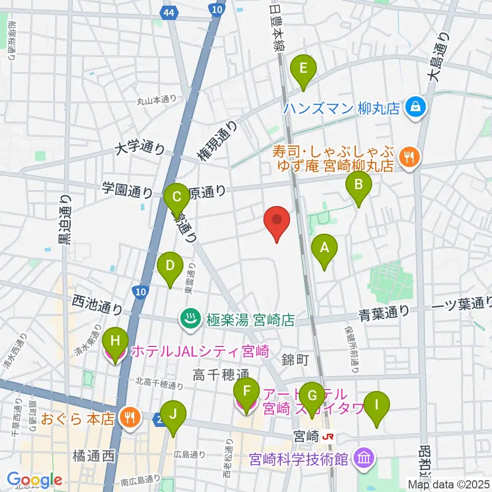パーソルアクアパーク宮崎周辺のホテル一覧地図