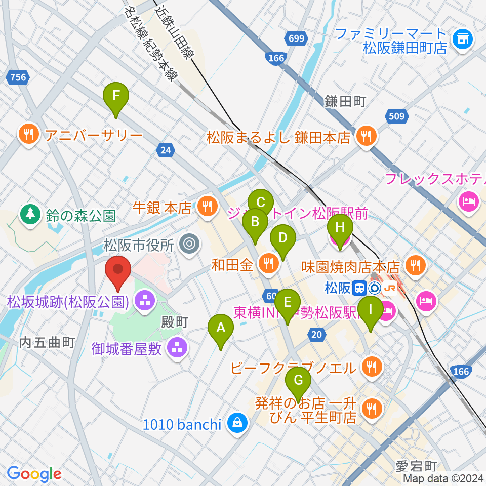 竹輝銅庵モーモースタジアム周辺のホテル一覧地図