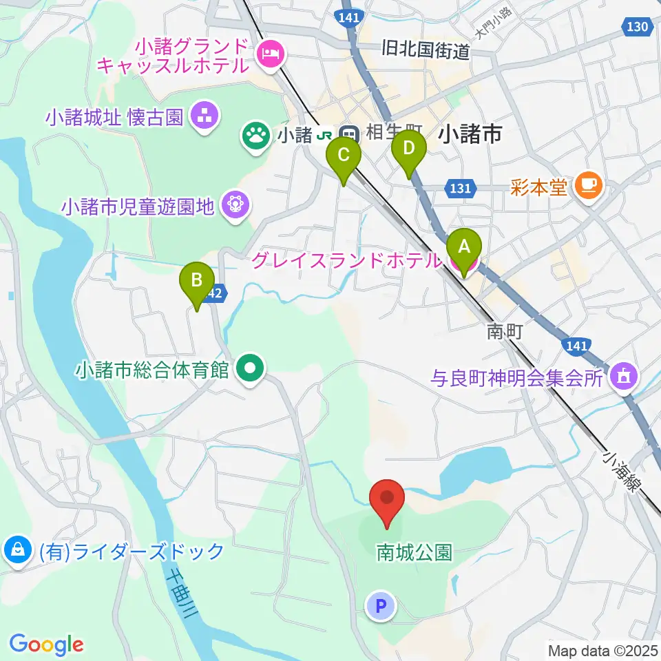 大栄小諸球場周辺のホテル一覧地図