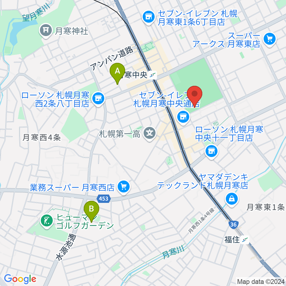 どうぎんカーリングスタジアム周辺のホテル一覧地図