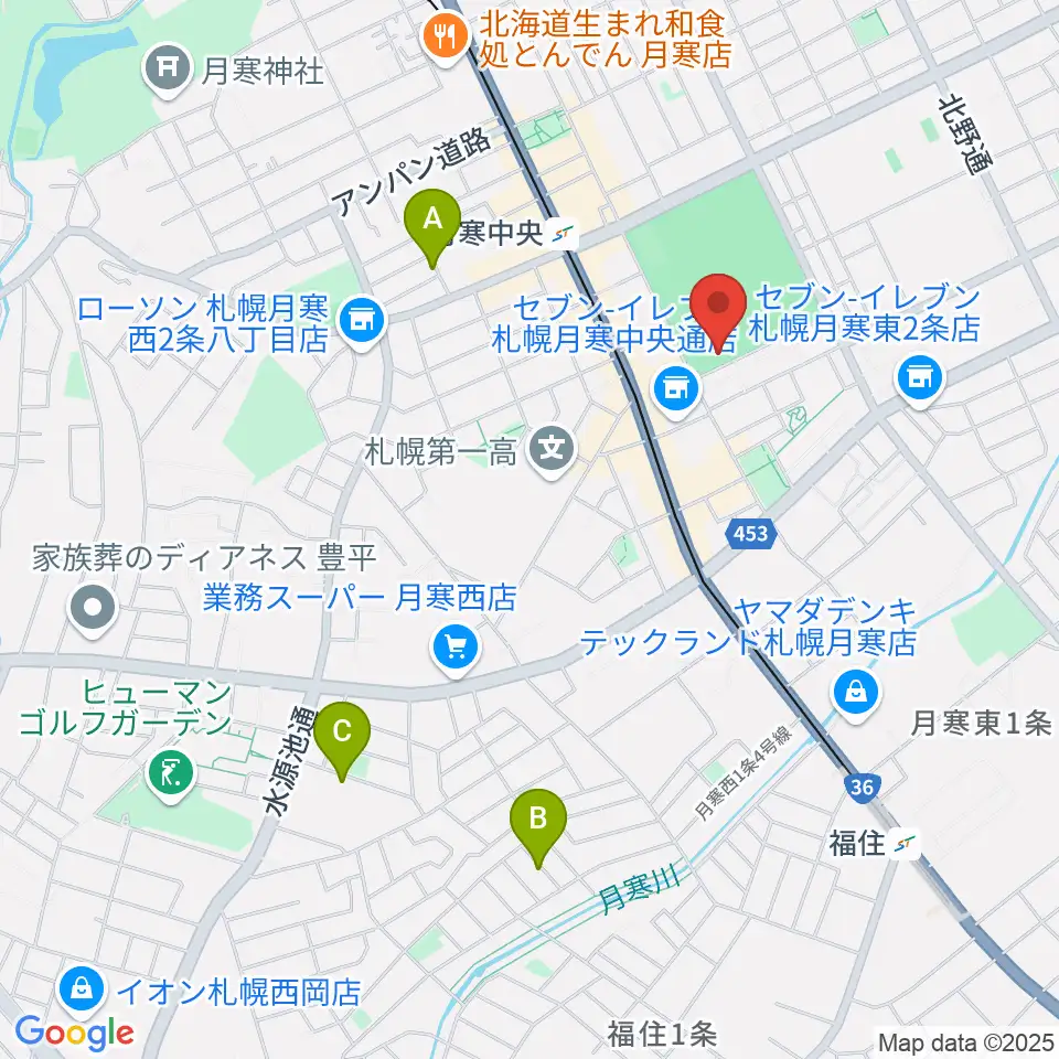 どうぎんカーリングスタジアム周辺のホテル一覧地図