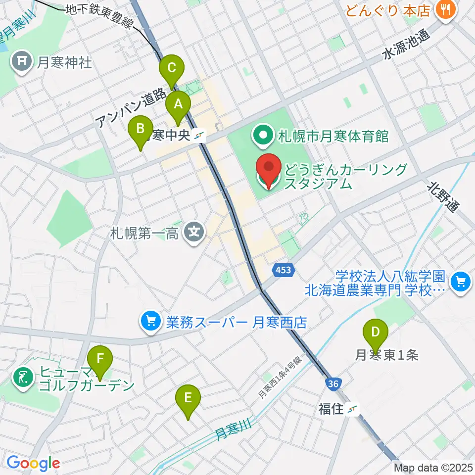 どうぎんカーリングスタジアム周辺のホテル一覧地図