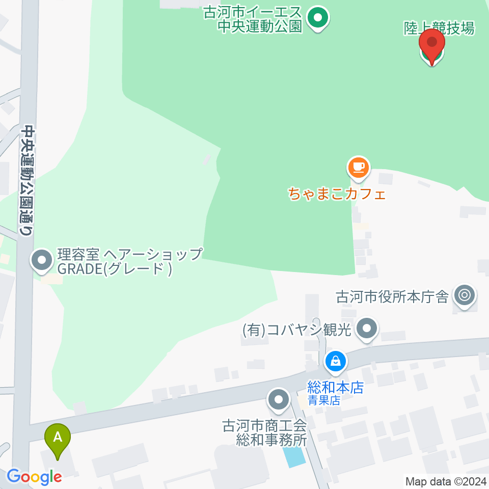 古河市イーエス中央運動公園陸上競技場周辺のホテル一覧地図