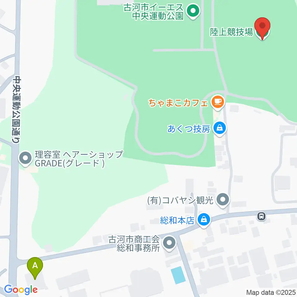 古河市イーエス中央運動公園陸上競技場周辺のホテル一覧地図