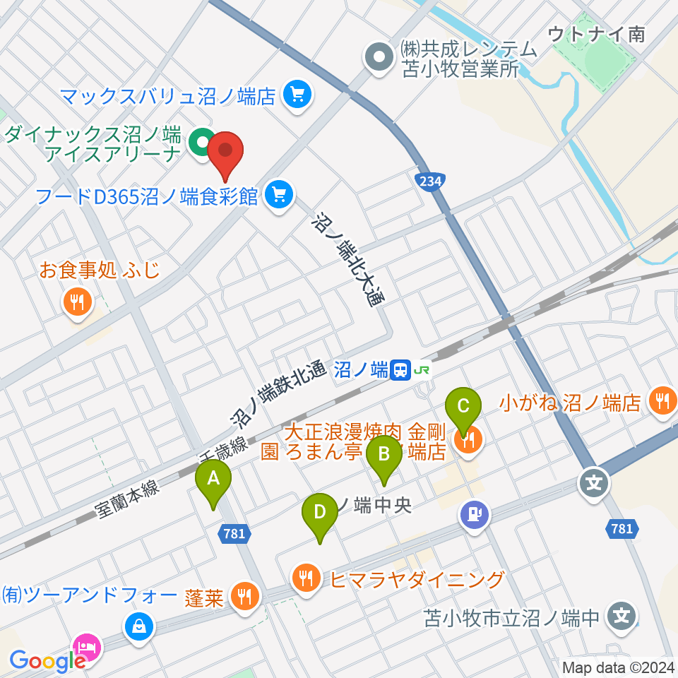 アブロス沼ノ端スポーツセンター周辺のホテル一覧地図