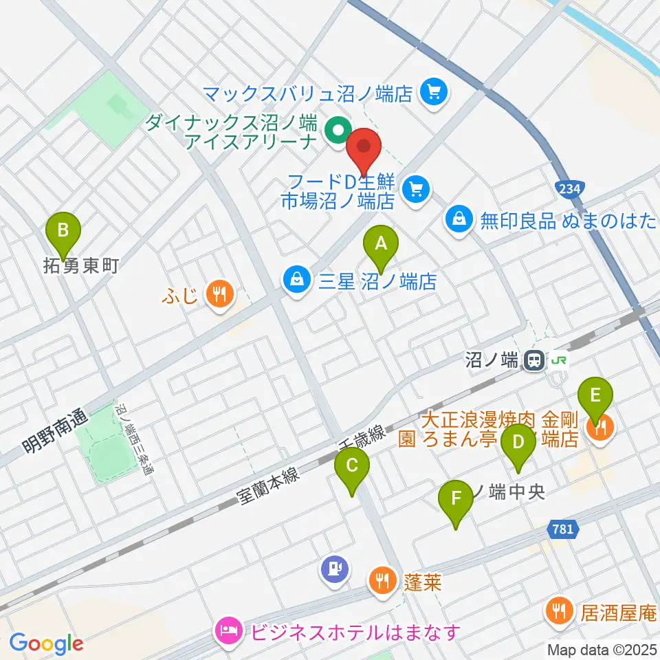 アブロス沼ノ端スポーツセンター周辺のホテル一覧地図