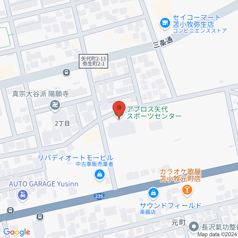 アブロス矢代スポーツセンター周辺のホテル一覧地図