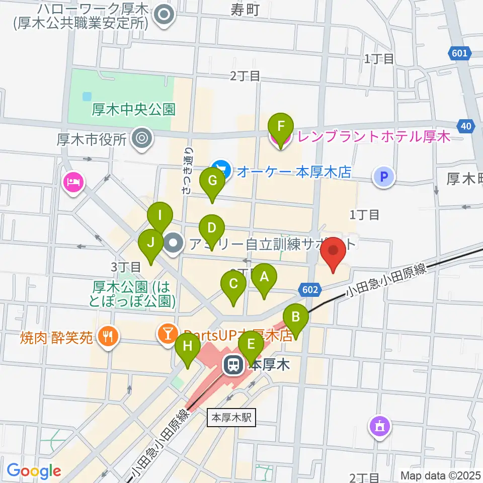 神奈川工科大学厚木市子ども科学館周辺のホテル一覧地図
