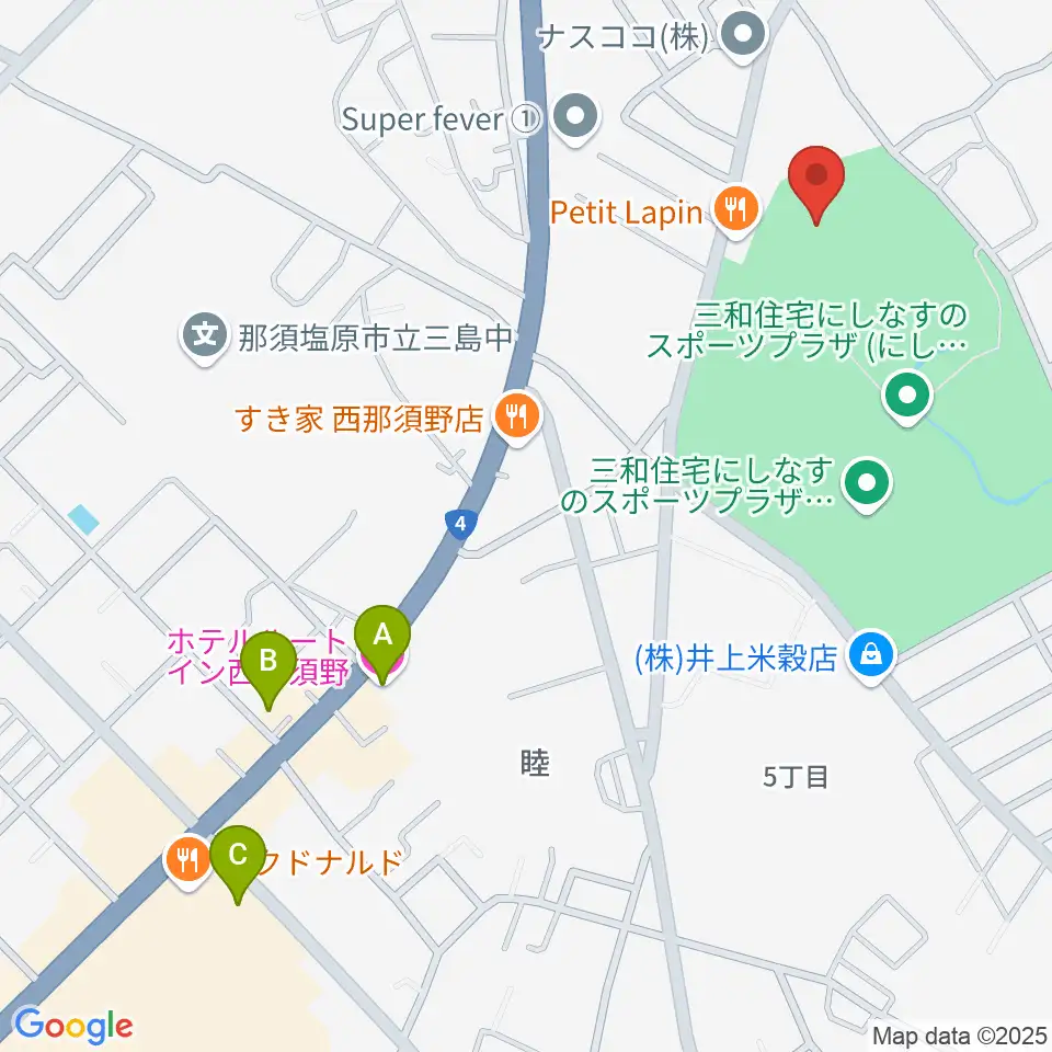 三和住宅にしなすのスポーツプラザ体育館周辺のホテル一覧地図