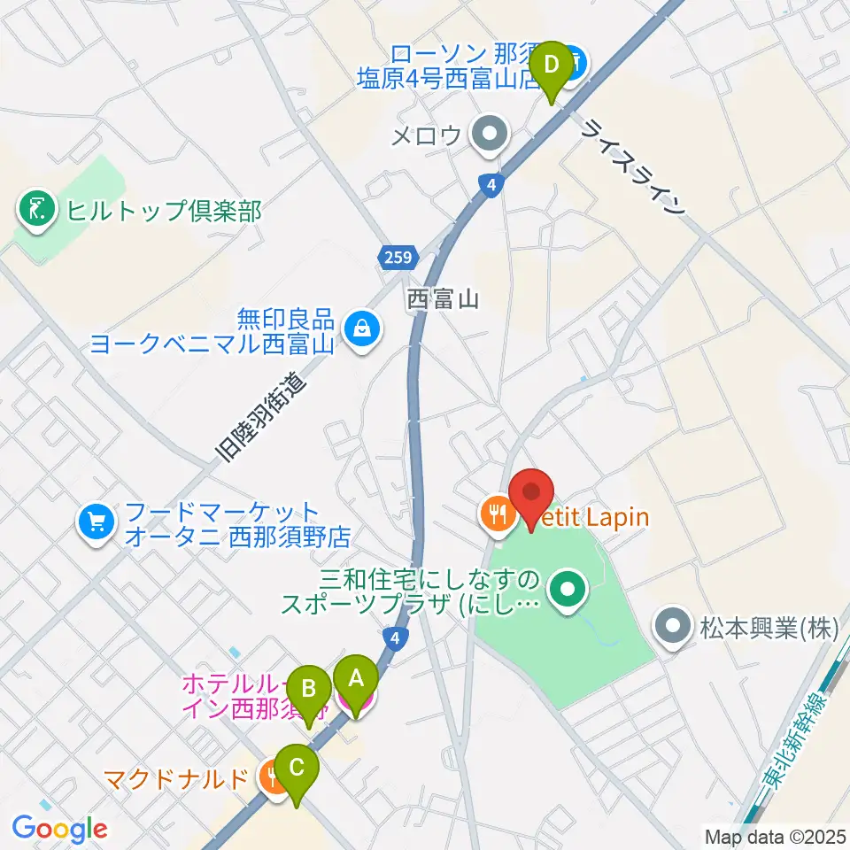 三和住宅にしなすのスポーツプラザ体育館周辺のホテル一覧地図