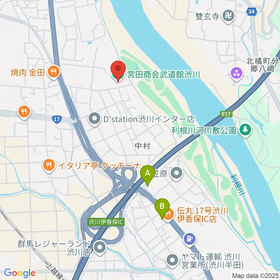 宮田商会武道館渋川周辺のホテル一覧地図