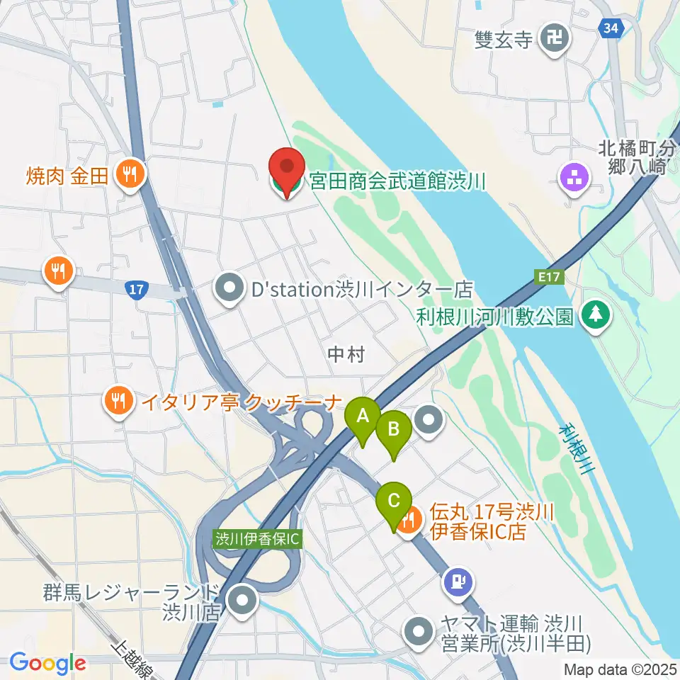 宮田商会武道館渋川周辺のホテル一覧地図