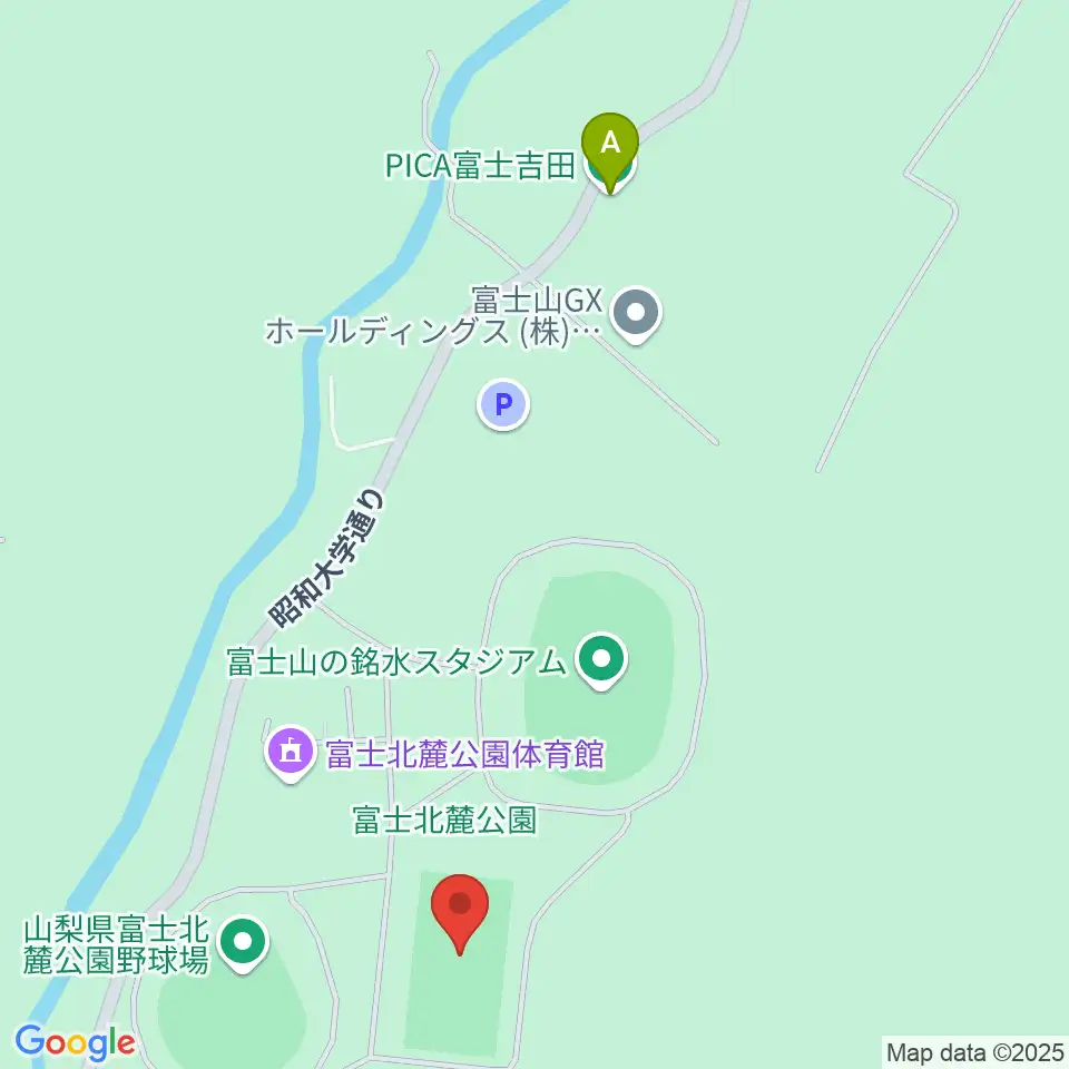 富士北麓公園球技場周辺のホテル一覧地図
