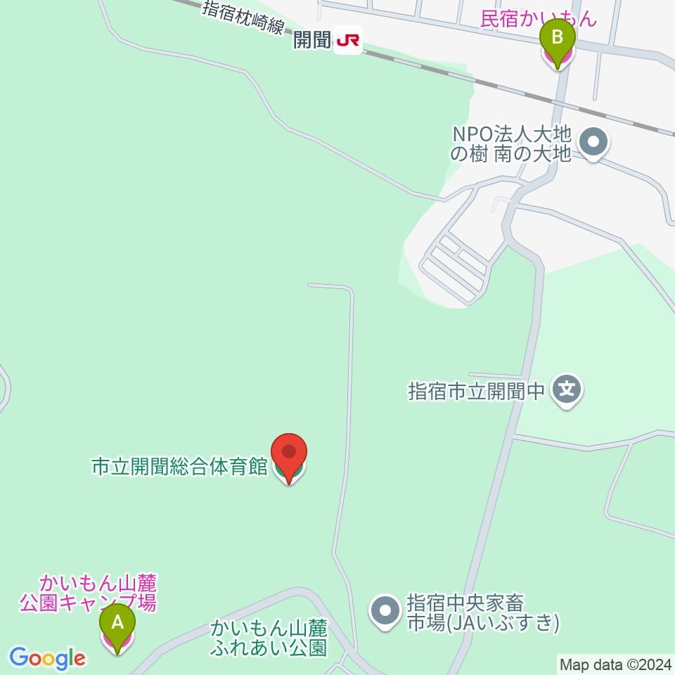 開聞総合体育館周辺のホテル一覧地図