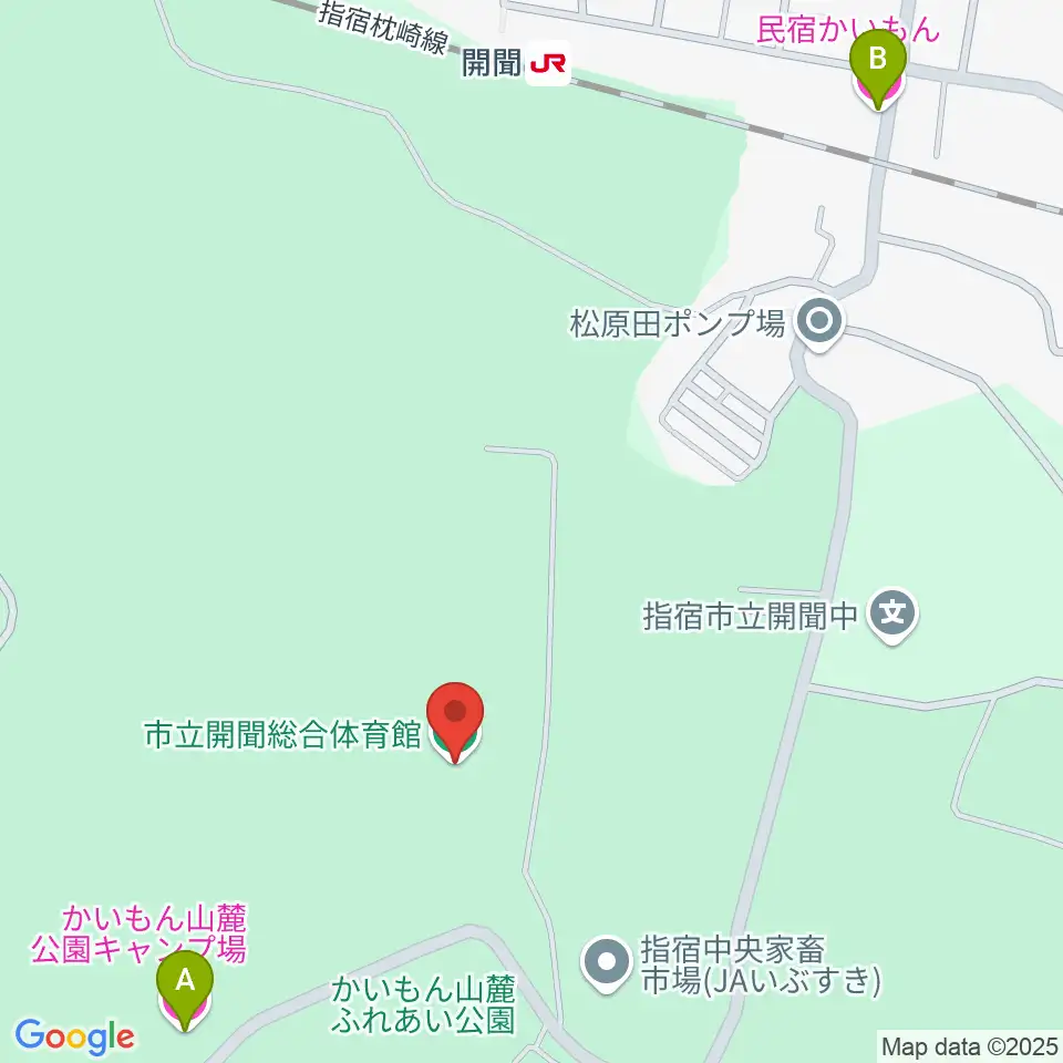 開聞総合体育館周辺のホテル一覧地図