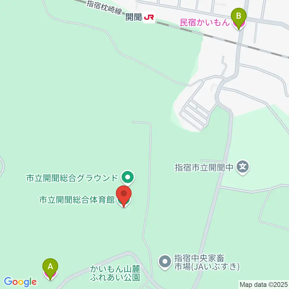 開聞総合体育館周辺のホテル一覧地図
