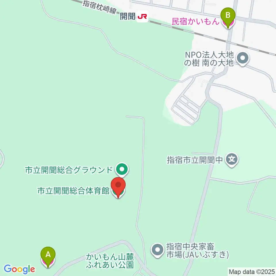 開聞総合体育館周辺のホテル一覧地図
