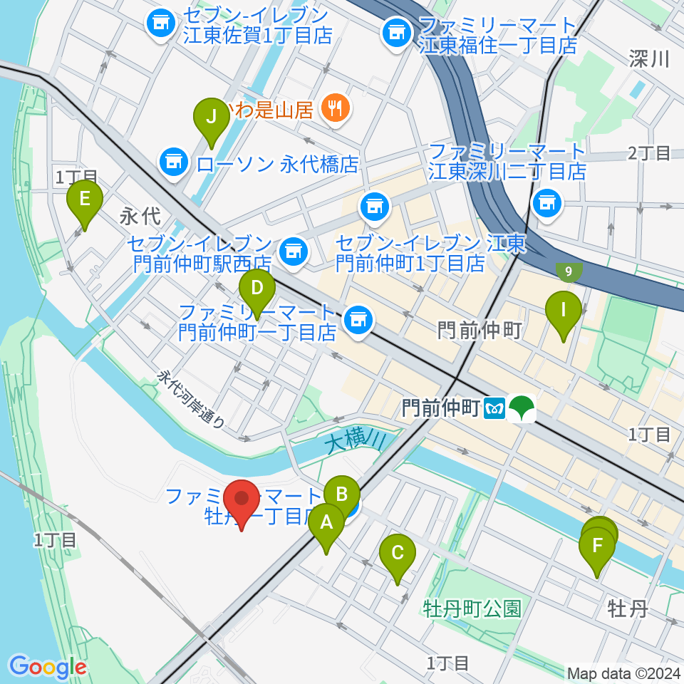 深川スポーツセンター周辺のホテル一覧地図