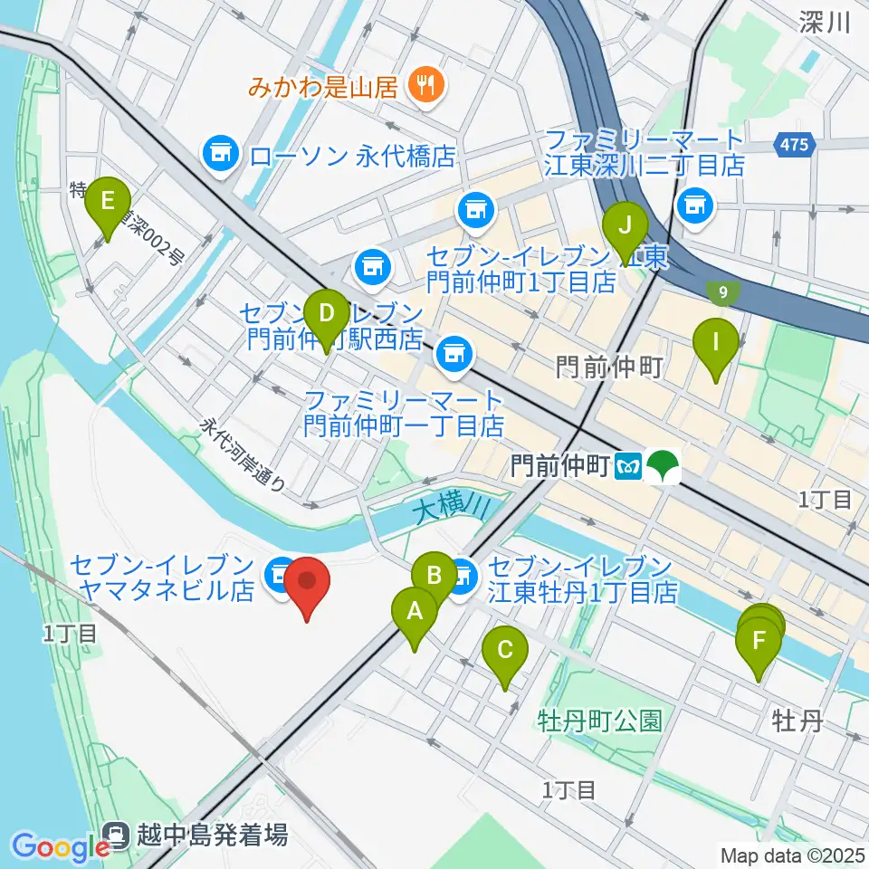 深川スポーツセンター周辺のホテル一覧地図