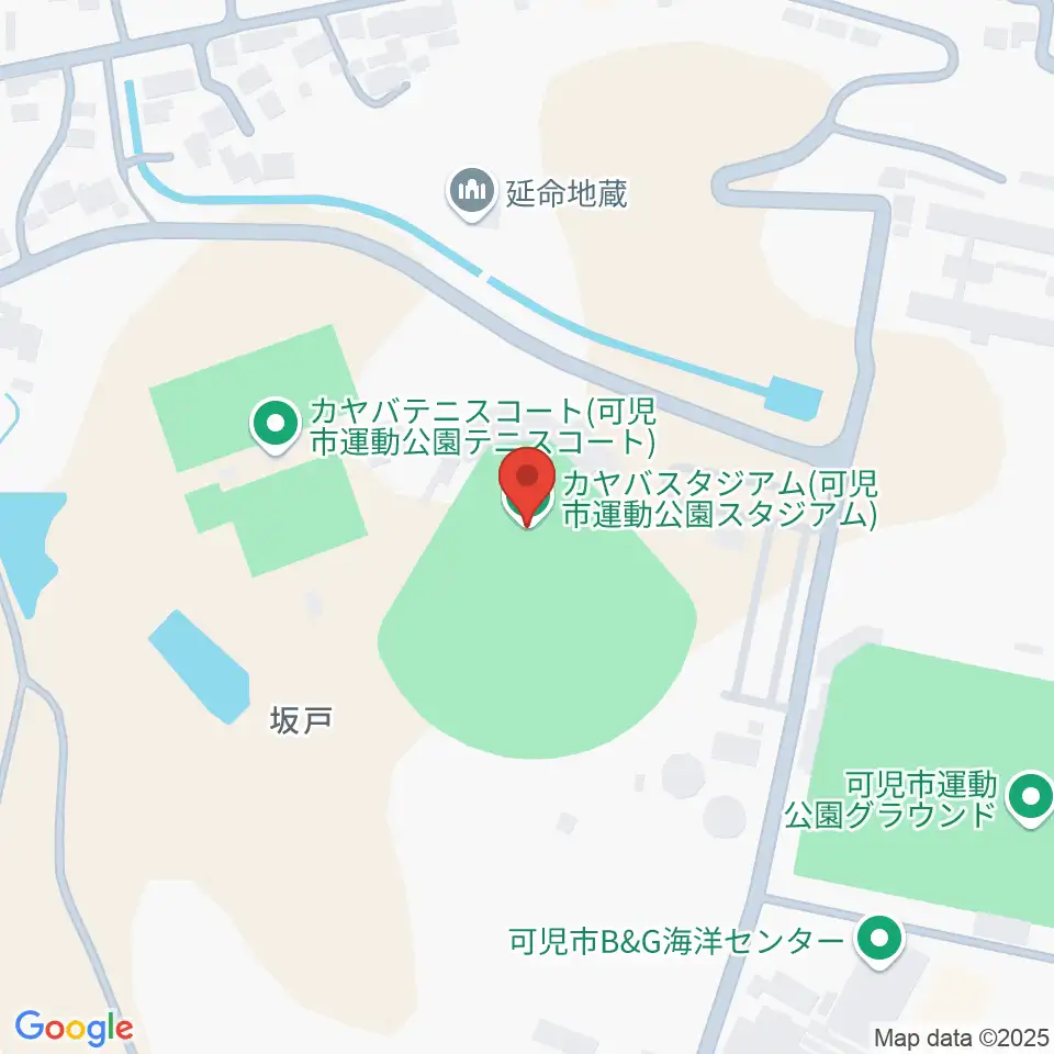 カヤバスタジアム周辺のホテル一覧地図