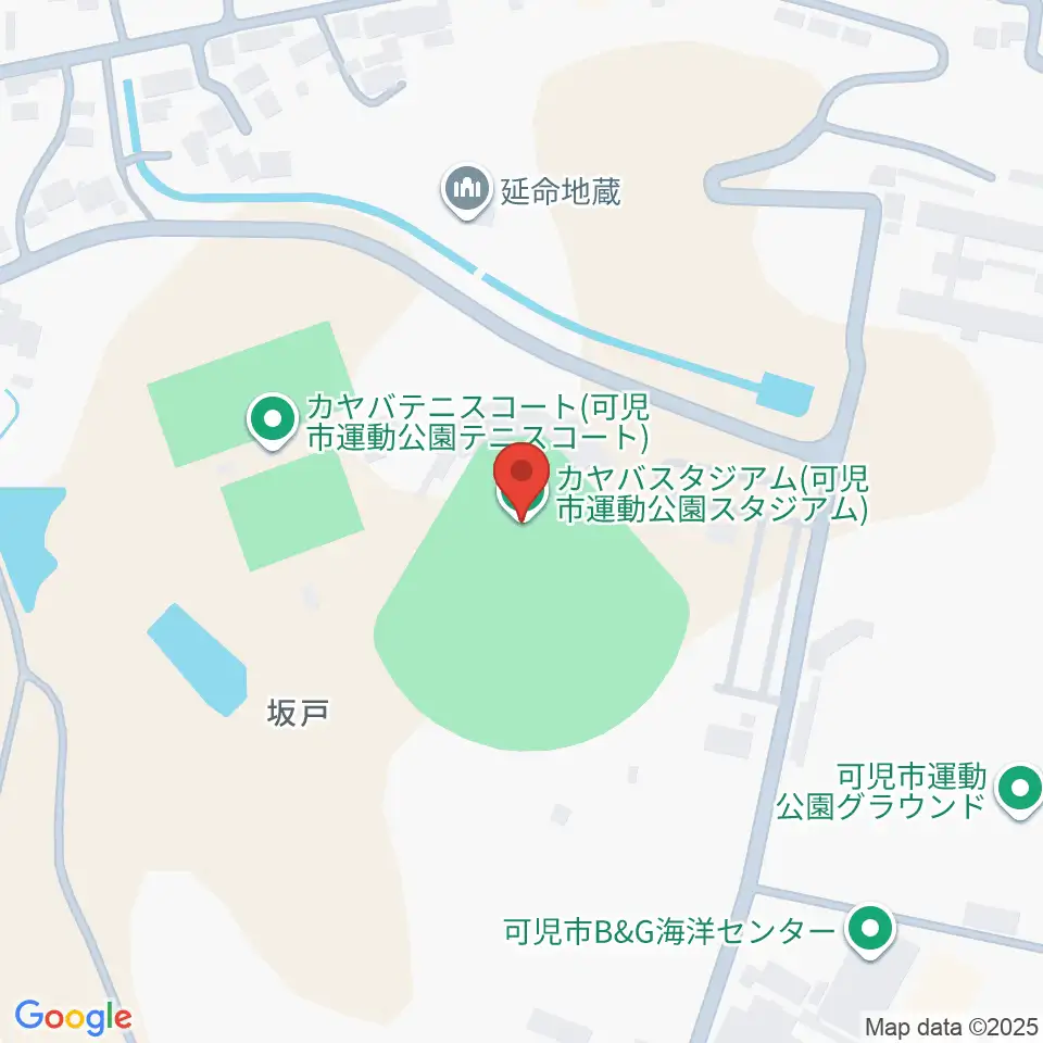 カヤバスタジアム周辺のホテル一覧地図