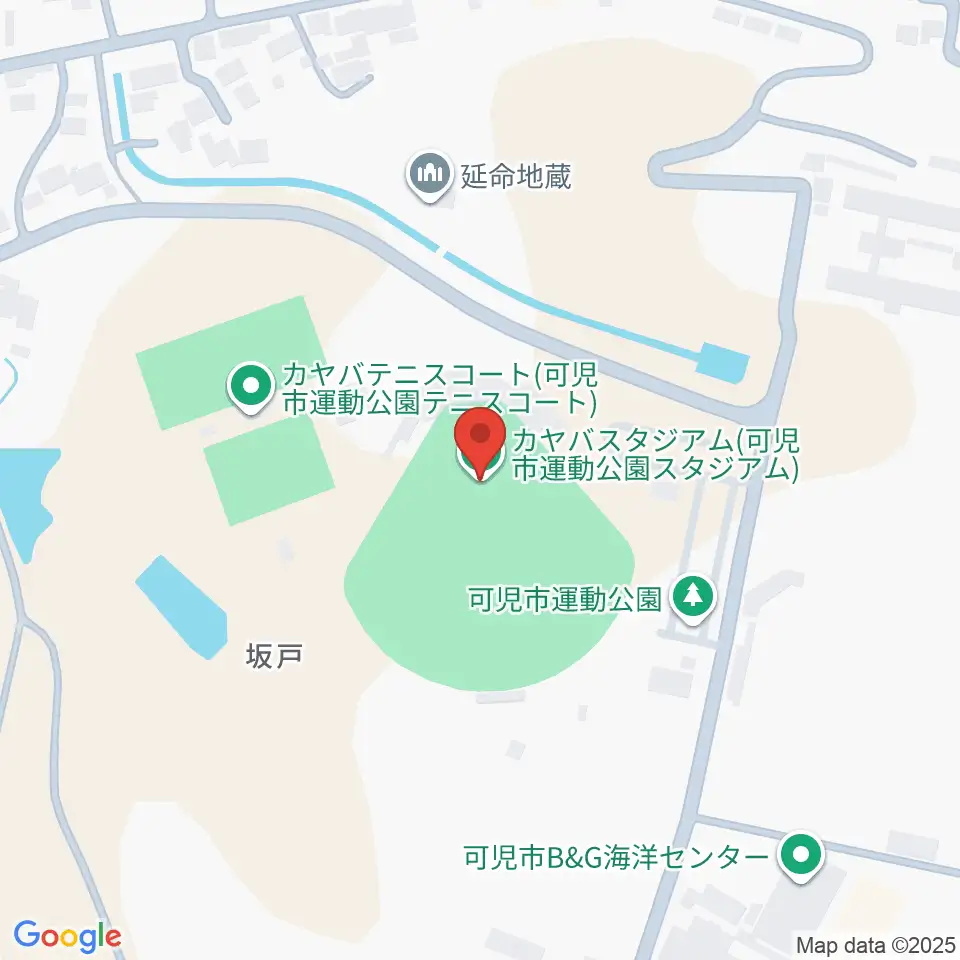 カヤバスタジアム周辺のホテル一覧地図