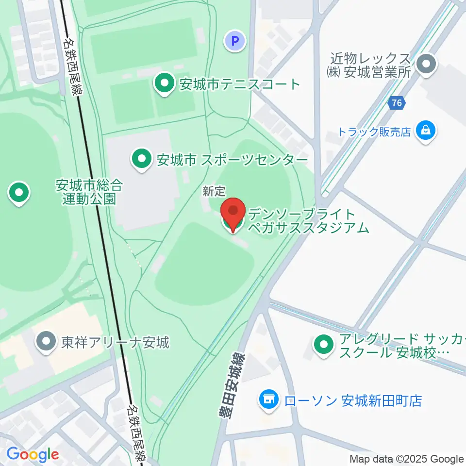 デンソーブライトペガサススタジアム周辺のホテル一覧地図