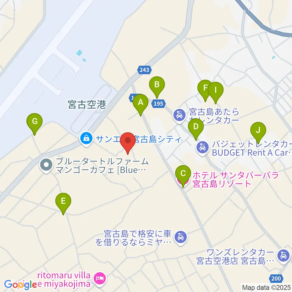 JTAドーム宮古島周辺のホテル一覧地図