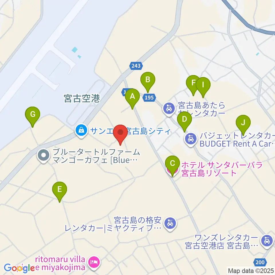 JTAドーム宮古島周辺のホテル一覧地図