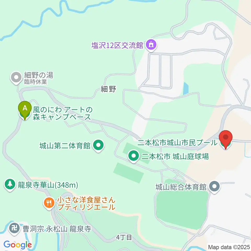 二本松しんきん城山プール周辺のホテル一覧地図