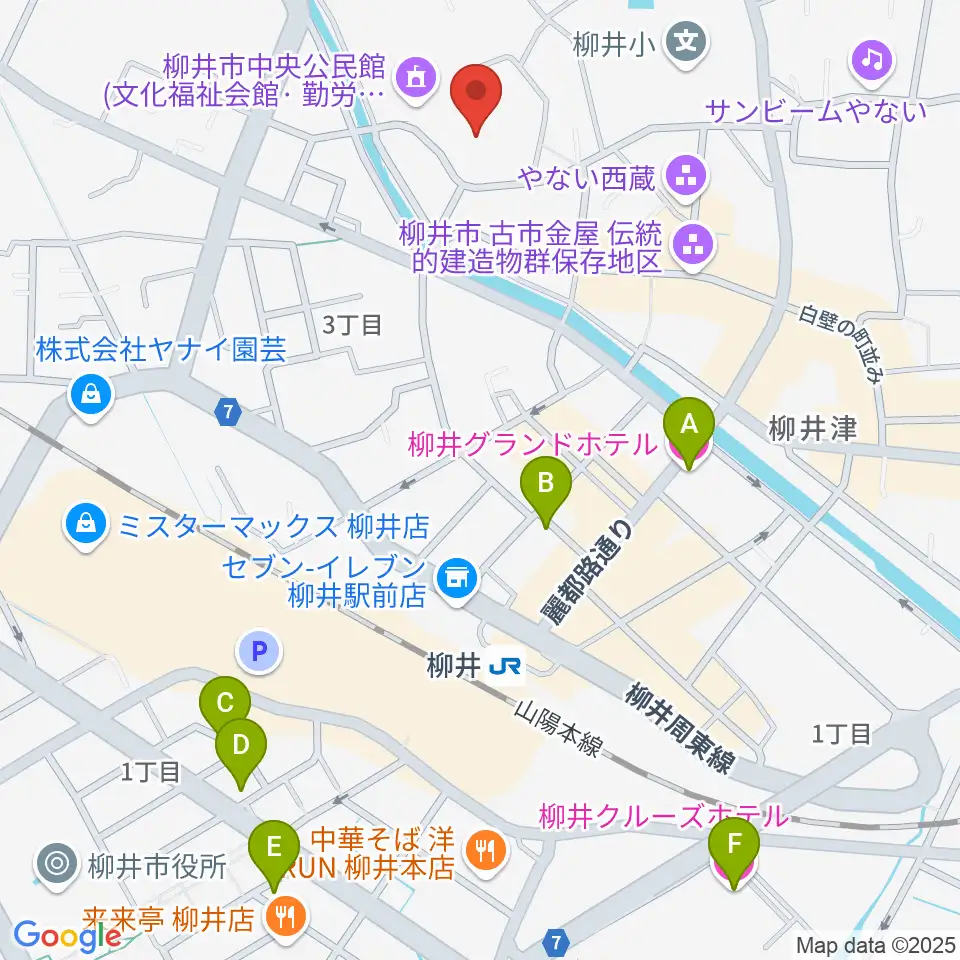バタフライアリーナ周辺のホテル一覧地図